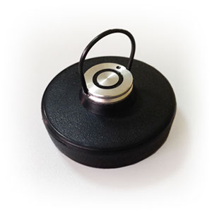 Печать изготовленная с использованием красконаполненной технологии (флешь) - таблетка с кольцом, пластик.